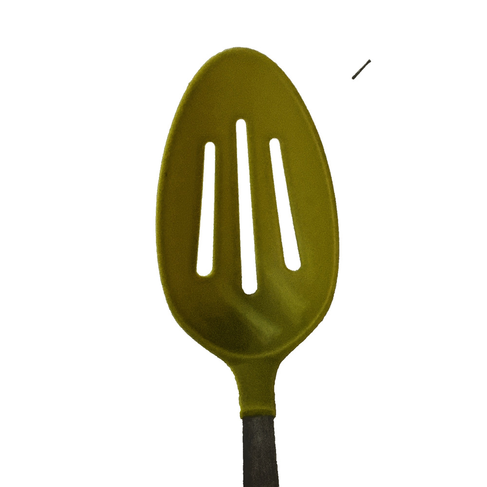 VTG Kitchen‎ Utensil Set 2 Serving Spoon Slotted Avocado Green Metal Handle 13" - Picture 3 of 4